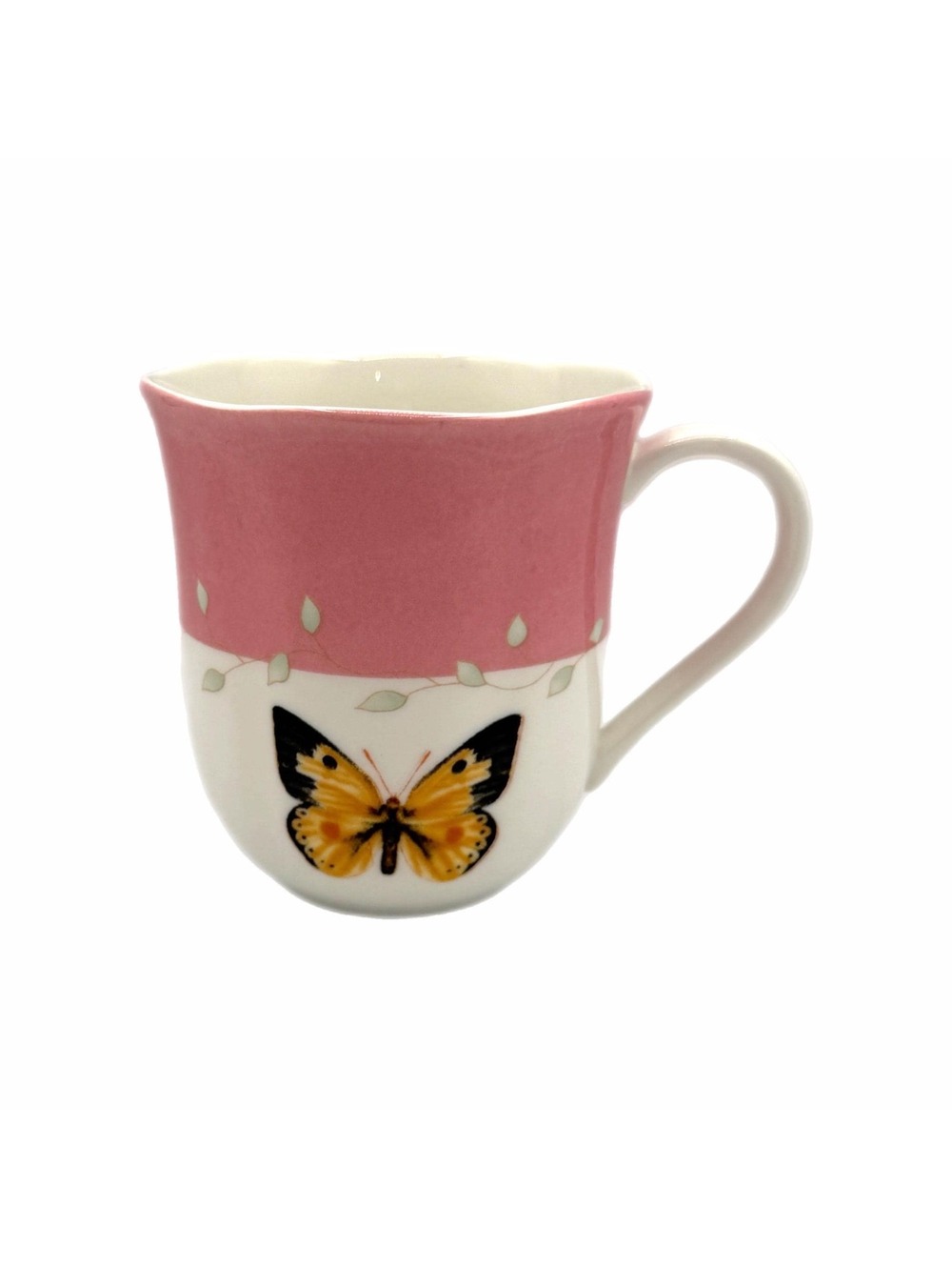 Vintage Lenox Pink Butterfly Meadow Porcelain Coffee Mug